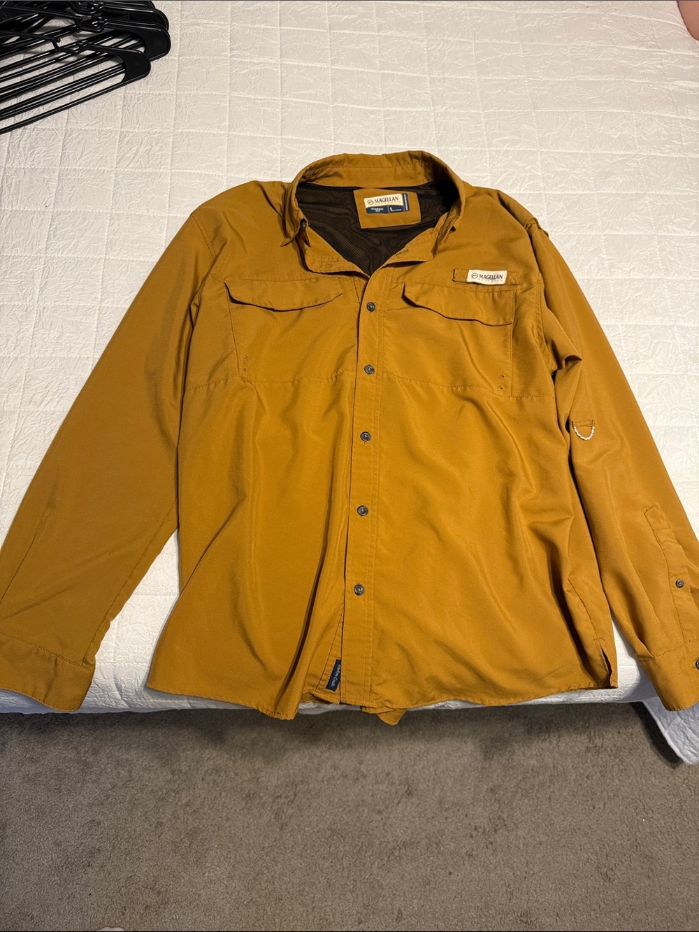 Magellan Outdoors Men’s Mustard Lightweight Shirt Jacket